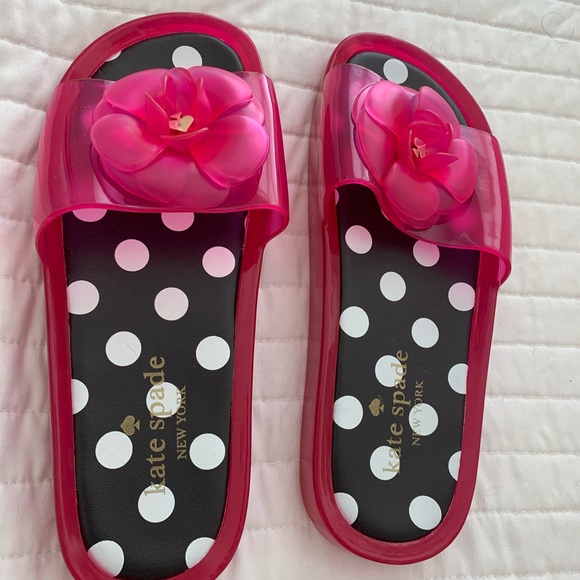 Kate Spade Pink Splash Swirl Flower Jelly slip on - Picture 1 of 15